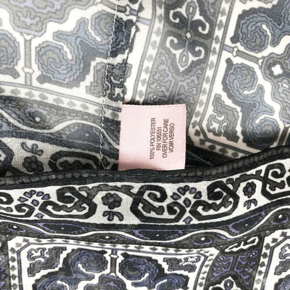 Calypso St Barth Women's Black Purple Sheer Long Sleeve Blouse Size XS - Picture 6 of 7